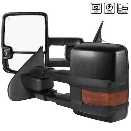 Spec-D Tuning 14-18 ChevySilverado Chrm Cvr Twng Mirrors, Pwr Htd, RMX-SIV14G3LEDHP-FS RMX-SIV14G3LEDHP-FS